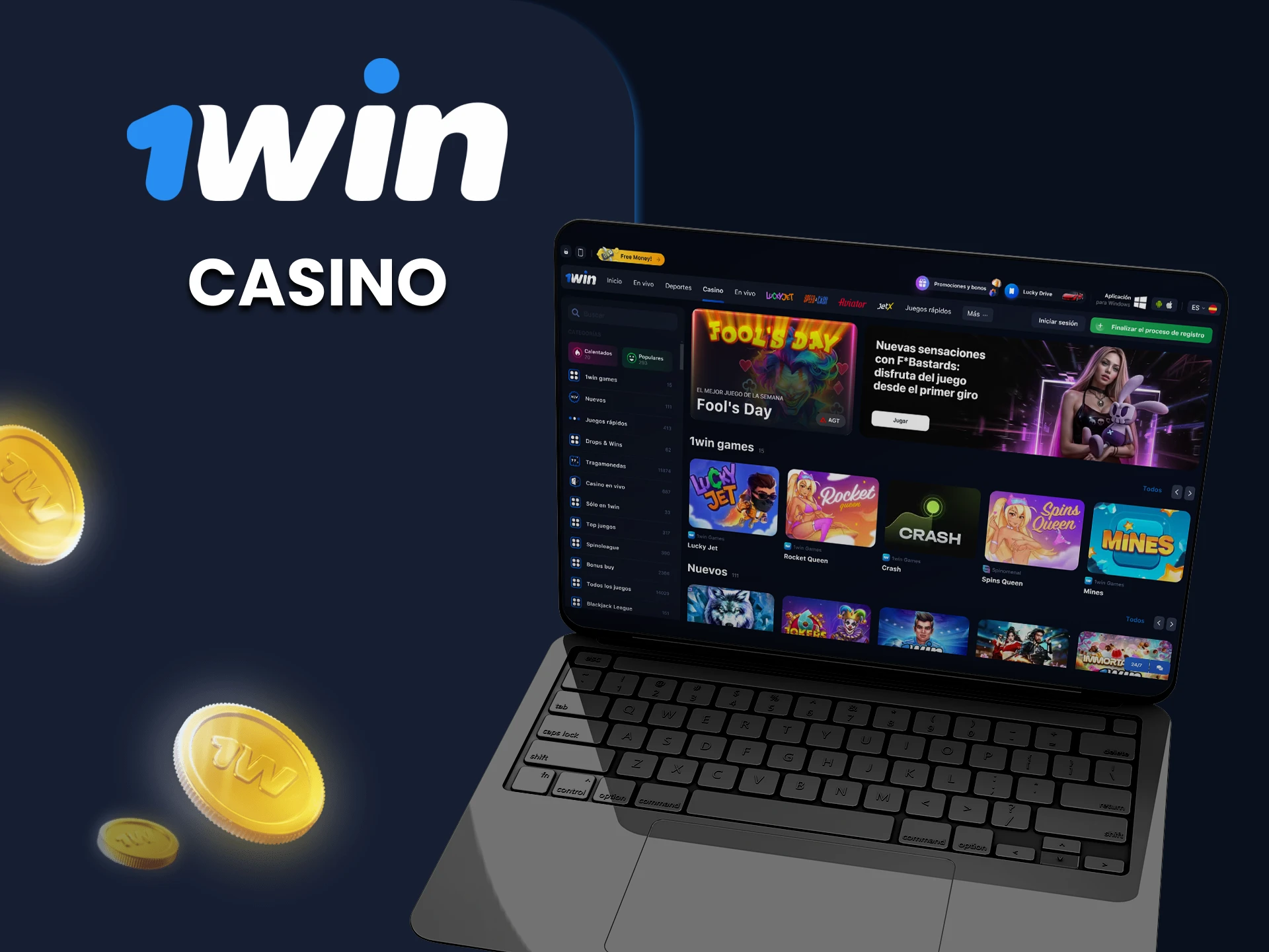 Explora 1win casino, sus juegos disponibles y los proveedores.