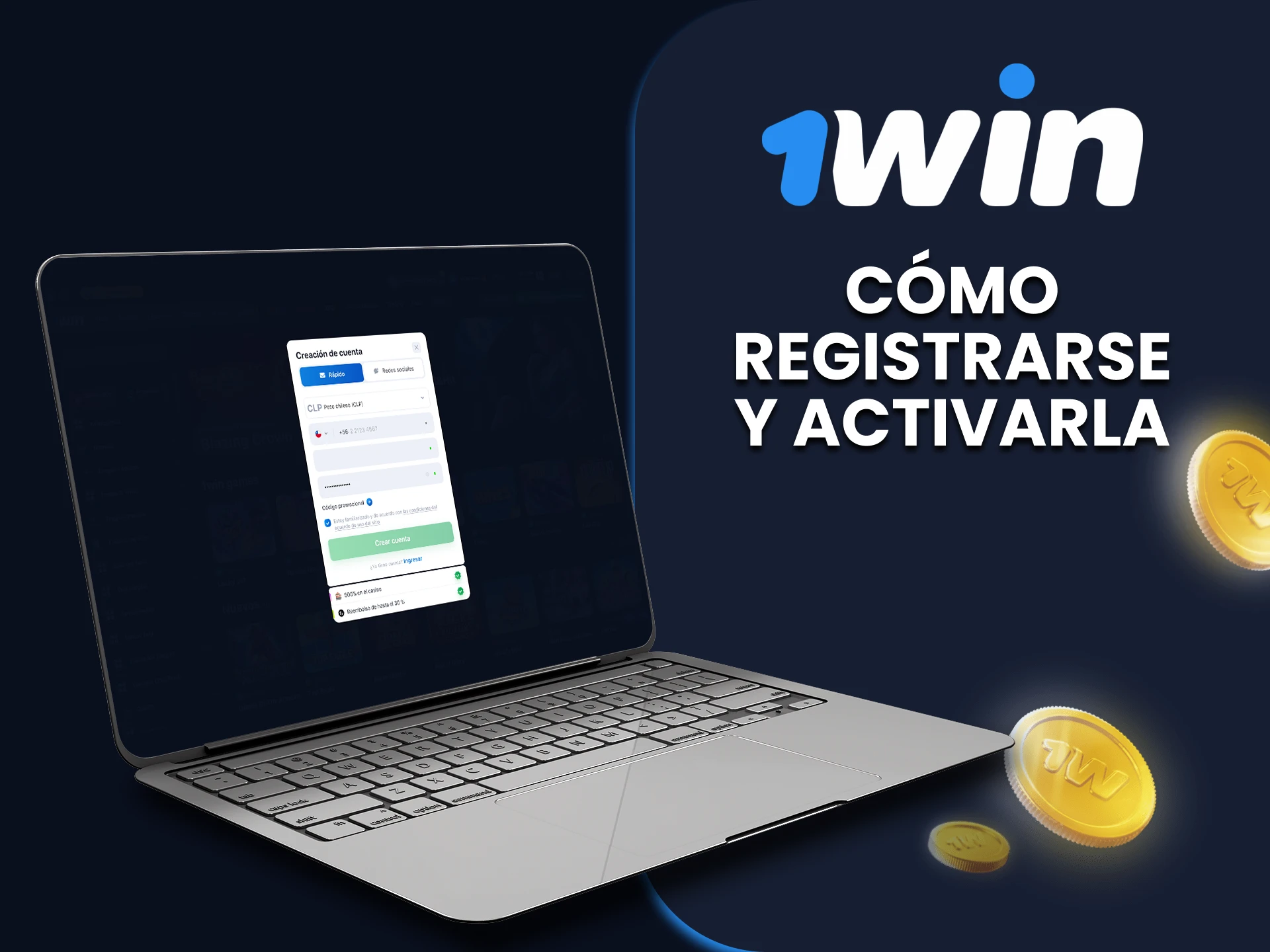 Cómo crear y activar una cuenta de bono 1win.