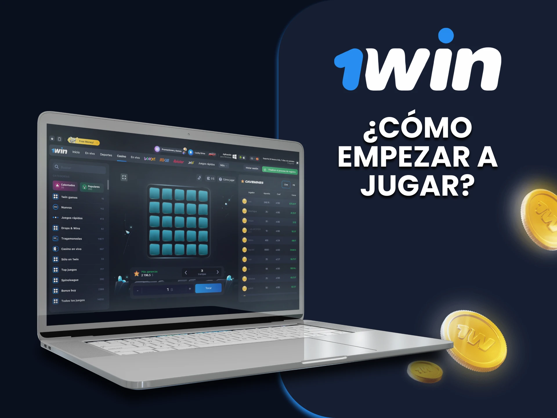 Vaya a la sección del casino para jugar Mines en 1win.