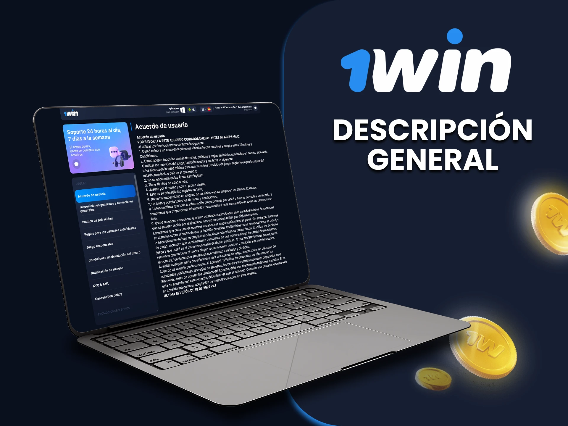 Conozca los términos para registrarse en 1win.