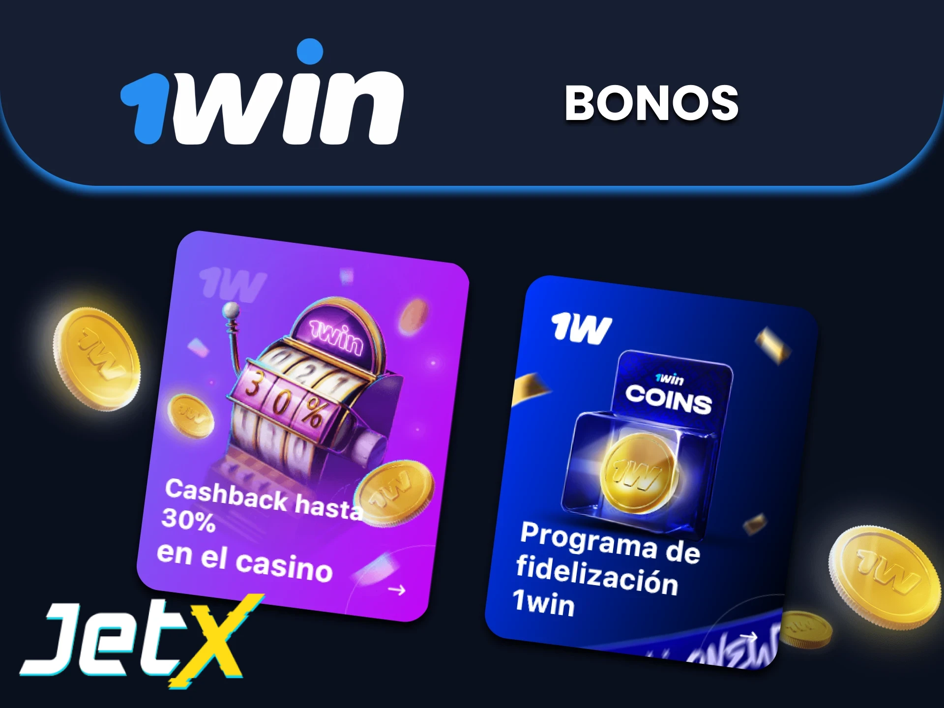 1win ofrece bonificaciones para el juego JetX.